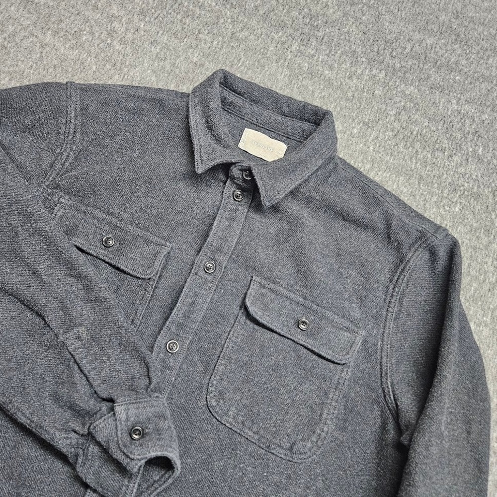 Everlane Flannel Shirt Mens XXL Charcoal Grey Heavyweight Cotton Button Down